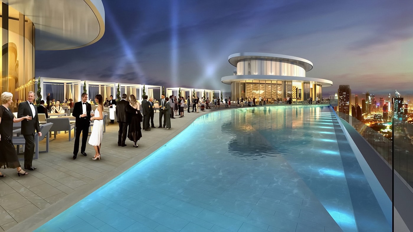 Address Sky View Dubai: SpektakulÃ¤rer Infinity Pool auf 220 Metern ...